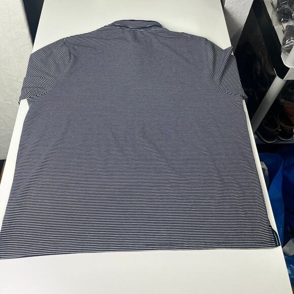 Coolibar Mens Merrit Long Sleeve Pocket Polo Shirt Blue White Striped UPF50 NWT - Picture 6 of 13